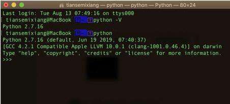 mac怎么看python版本
