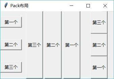 Python Tkinter Pack布局管理器