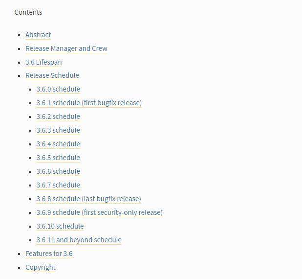 python3.6有几个版本？