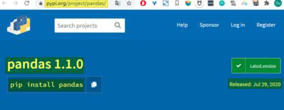 如何安装python中pandas 1.1.0版本？