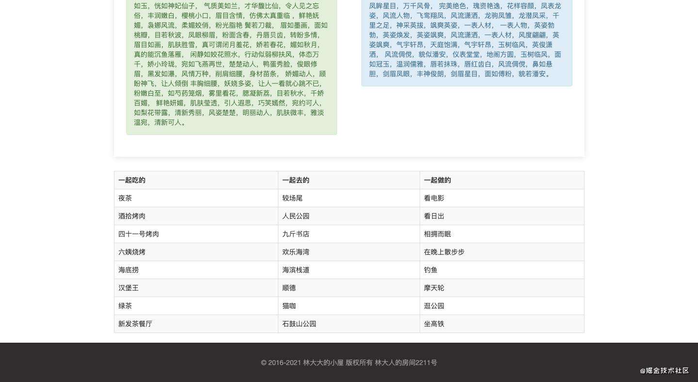 Bootstrap 原生个人博客项目 - 大大的案例