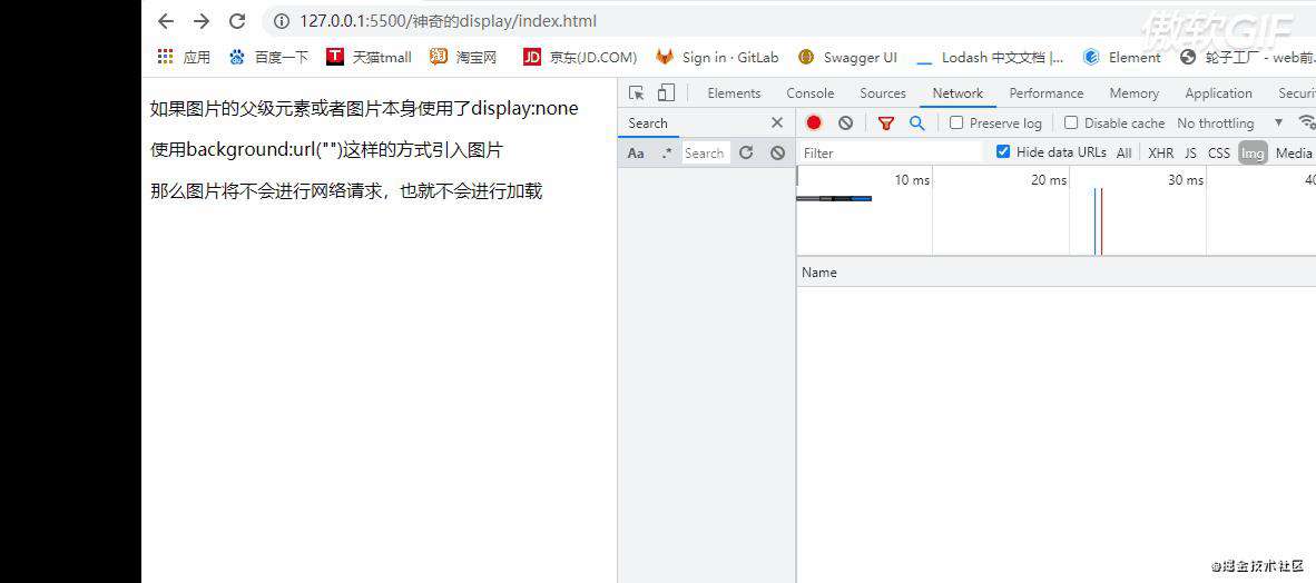 dispaly结合背景图片会提升加载性能