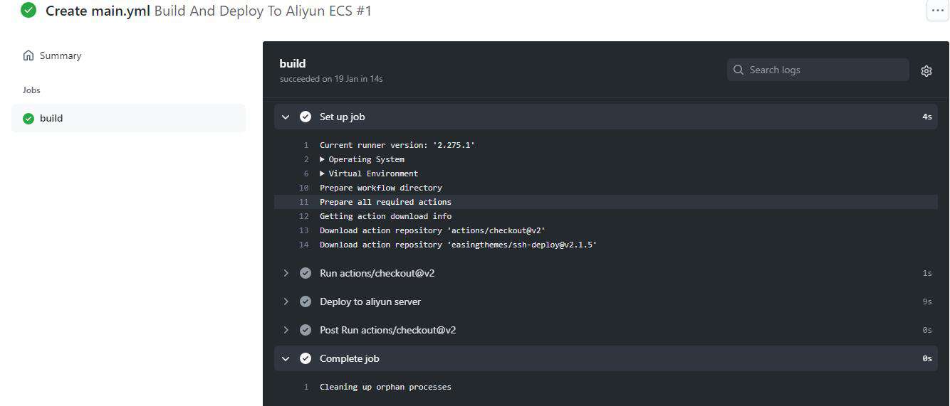 GitHub Actions 部署页面至阿里云ECS