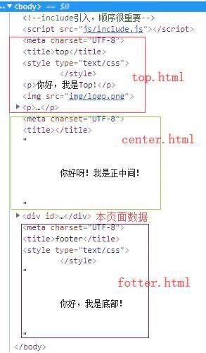 html页面引入另一个html页面