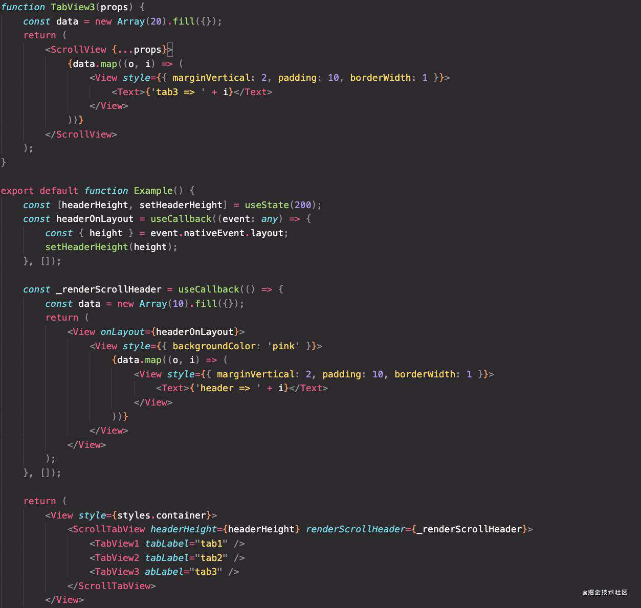 React-Native实现头部滑动，TabBar吸附的TabView