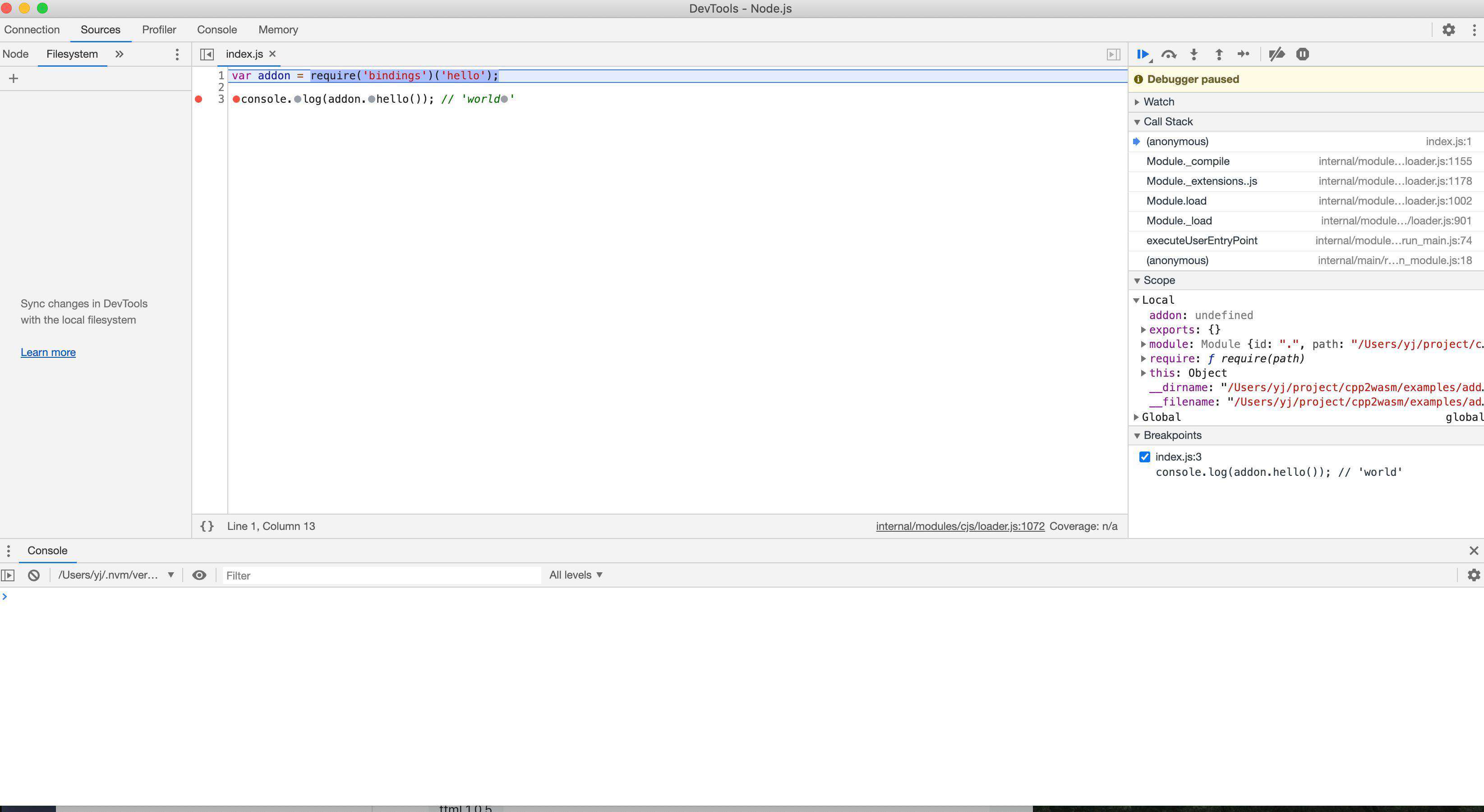 vscode 里混合调试 c++ 和 nodejs