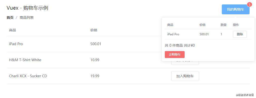 Vuex(二) —— 用Vuex完成购物车案例