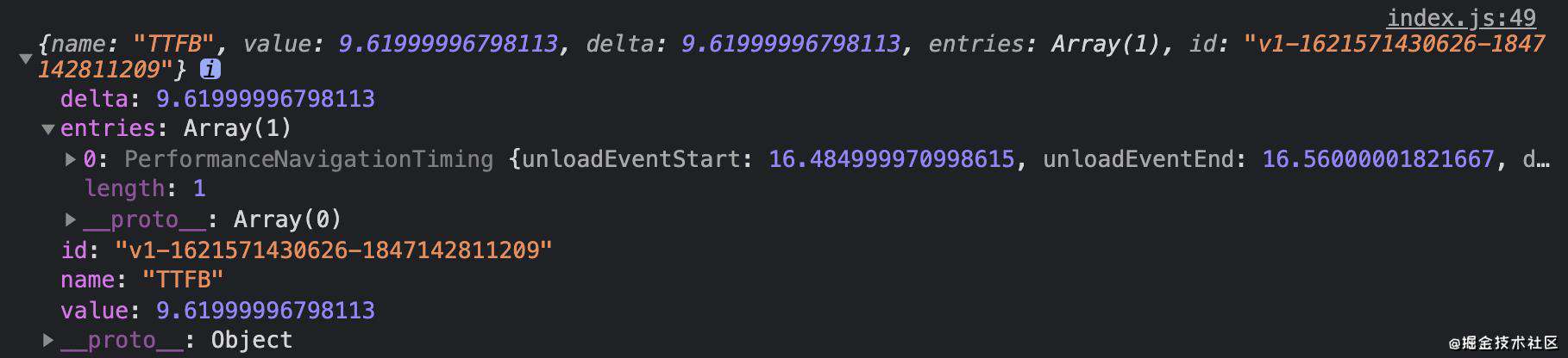 web-vitals API